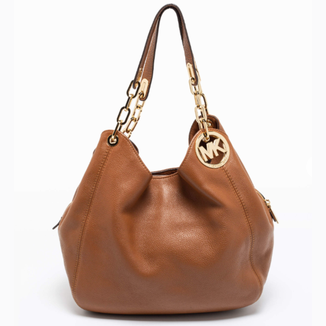 MICHAEL KORS Fulton Leather Chain Shoulder Bag