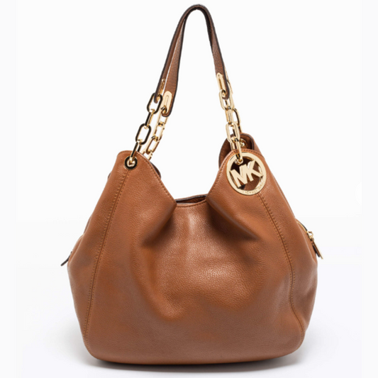 MICHAEL KORS Fulton Leather Chain Shoulder Bag