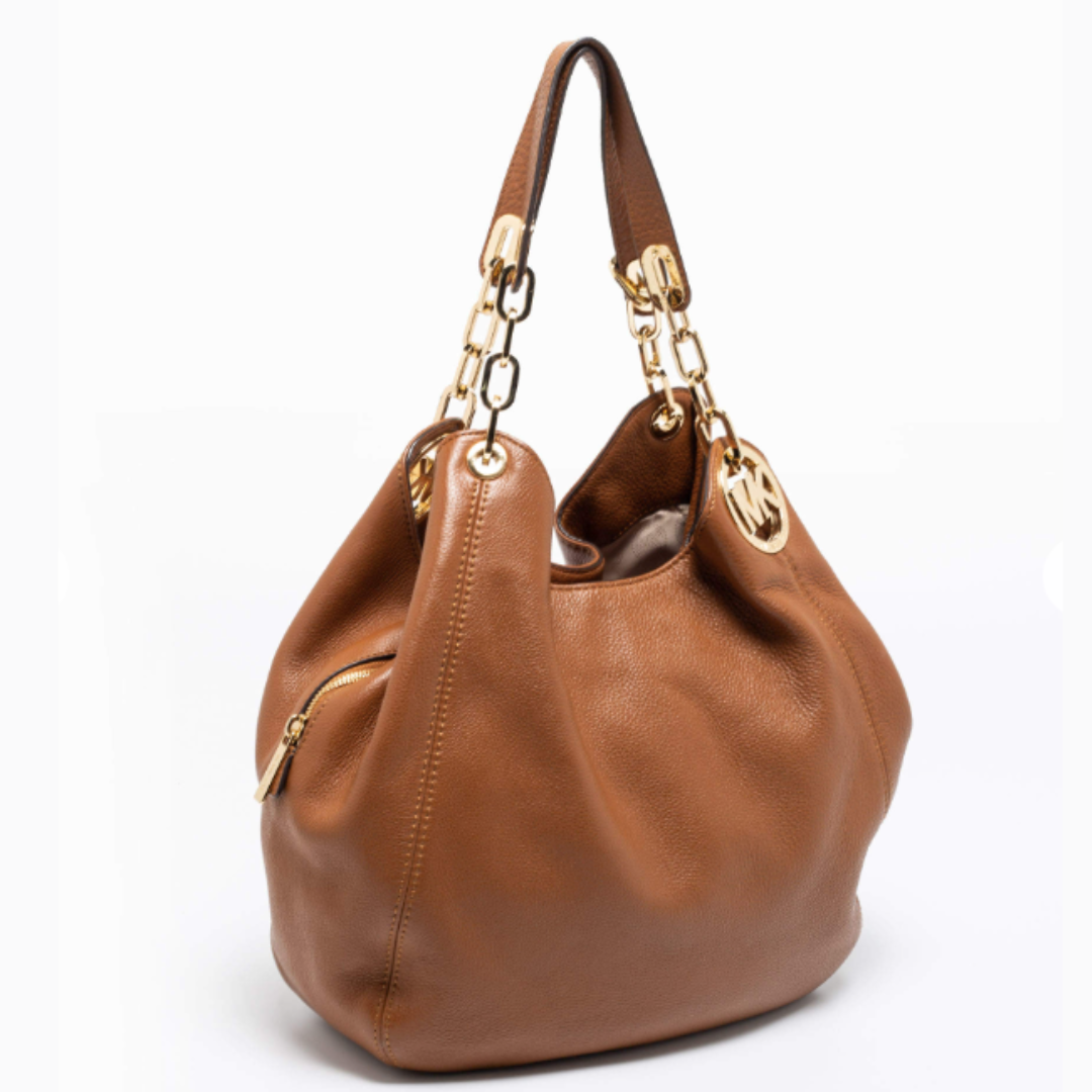 MICHAEL KORS Fulton Leather Chain Shoulder Bag